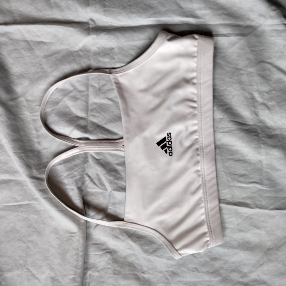 White adidas sports bra